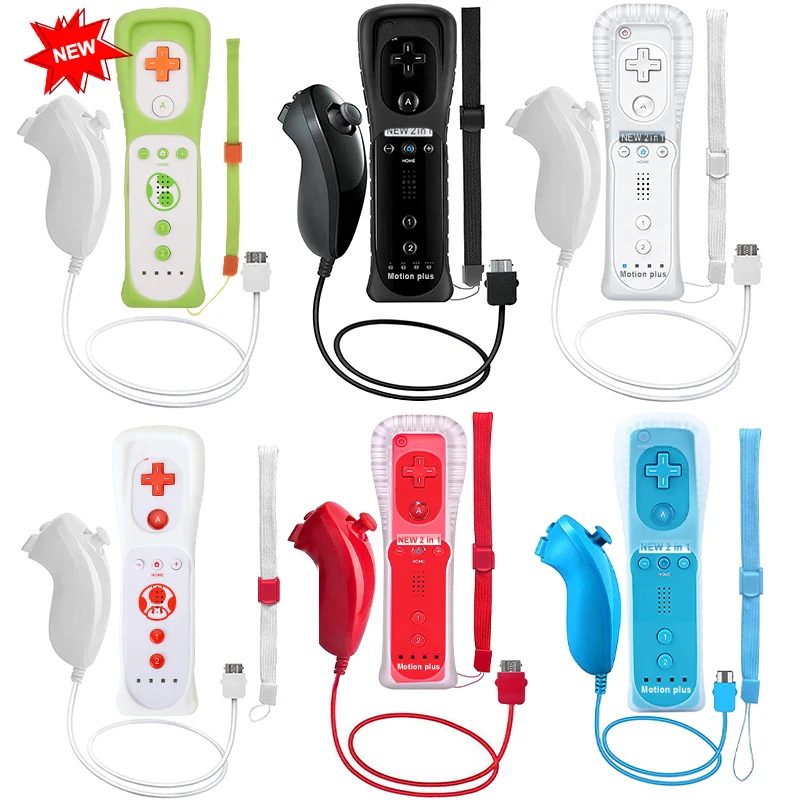 2 in 1 For Nintendo Wiimote Built in Motion Plus Inside Remote Gamepad Controller For Wii Controller For Wii remote and nunchuck