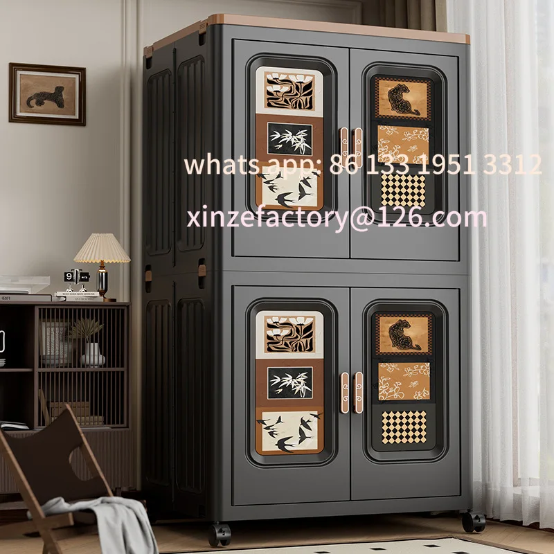 

Customizable Multifunctional Medium and Ancient Style Storage Cabinet Household Large Capacity Folding Storage Box