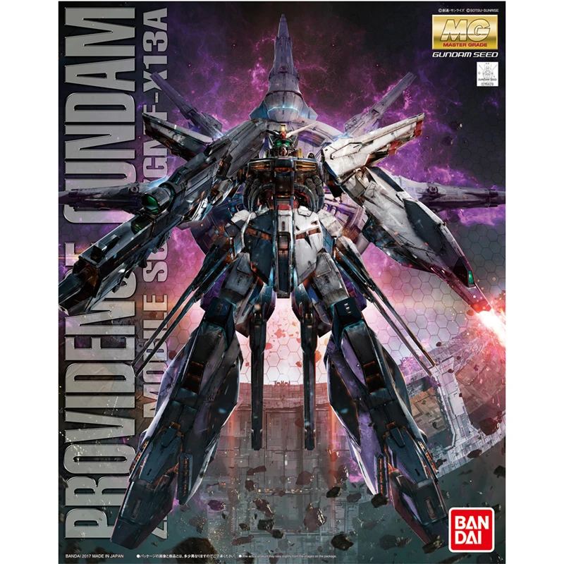 

Anime Original Bandai Gundam Anime Figure MG 1/100 ZGMF-X13A Seed PROVIDENCE GUNDAM Rau Le Creuset Effects Action Figure Model