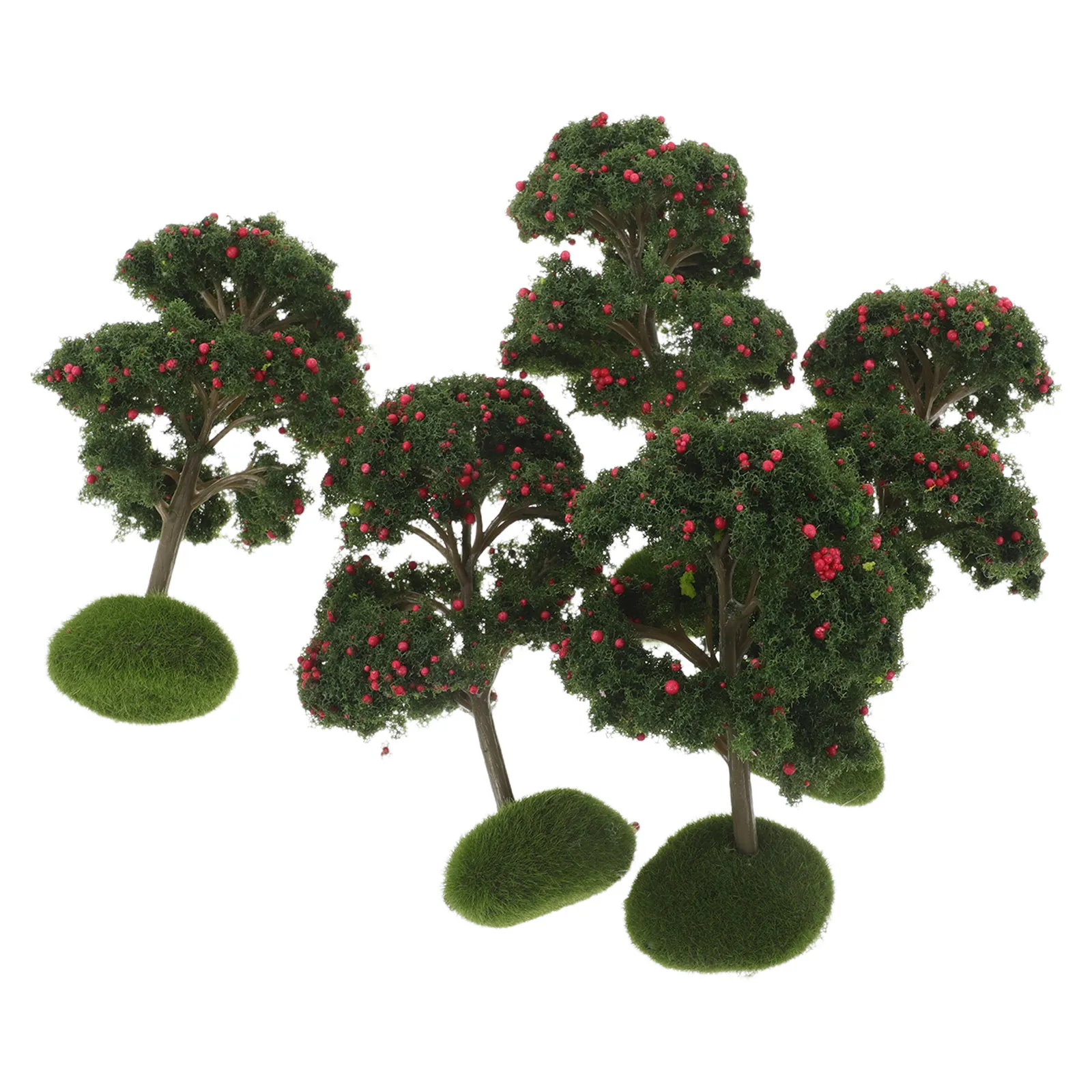 

Набор из 5 реалистичных миниатюрных искусственных фруктовых деревьев для микроландшафта, пластиковые имитации для песочницы и DIY-проектов