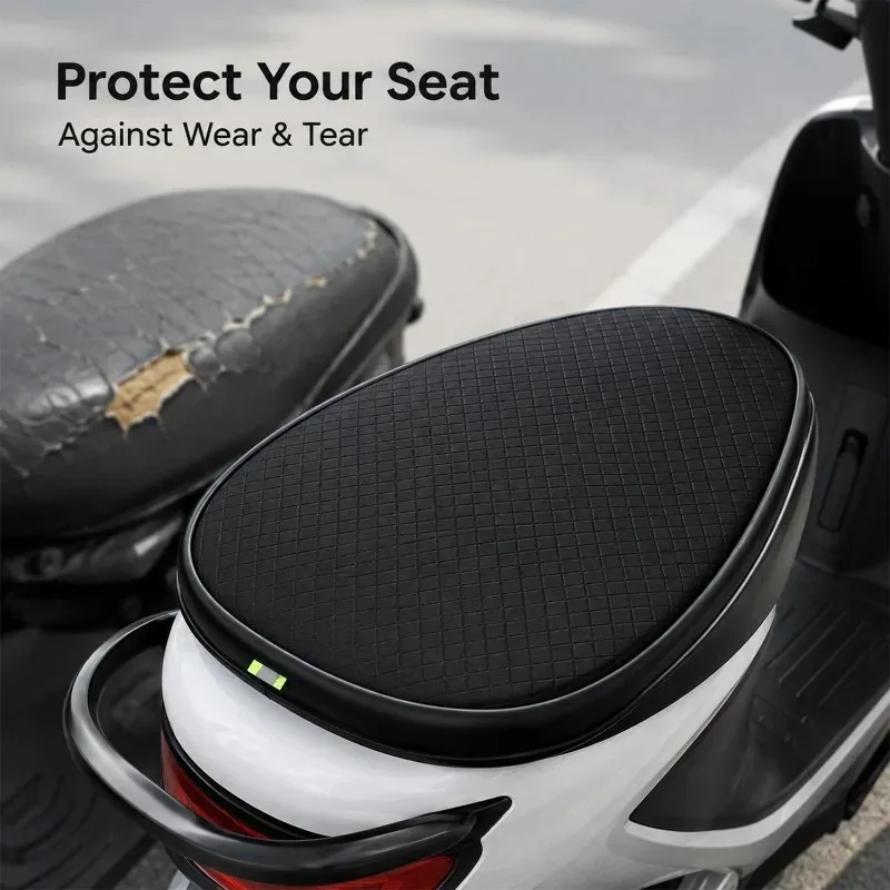 Wear‑Resistant Motorcycle E‑Bike Seat Protection Waterproof Seat Cushion Cover Sun‑Shield Front Seat Cover for Electric Scooter