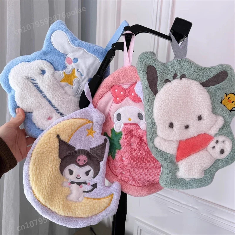 Sanrio Cartoon Hello Kitty Kuromi Hand Wipe Hangable Thickened Strong Water Absorbent Hand Wipe Kitchen Quick-drying Hand Towel