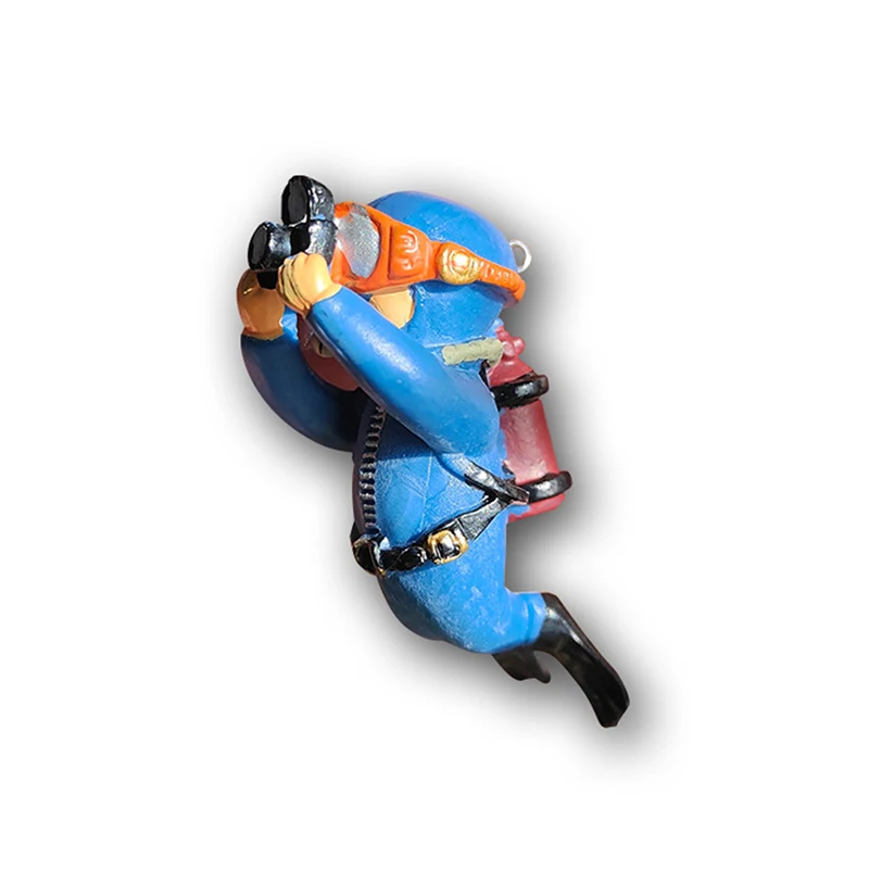 Kawaii resina Frogman ornamenti per acquari interessante decorazione galleggiante simulato Mini Diver Fish Tank accessori per acquari