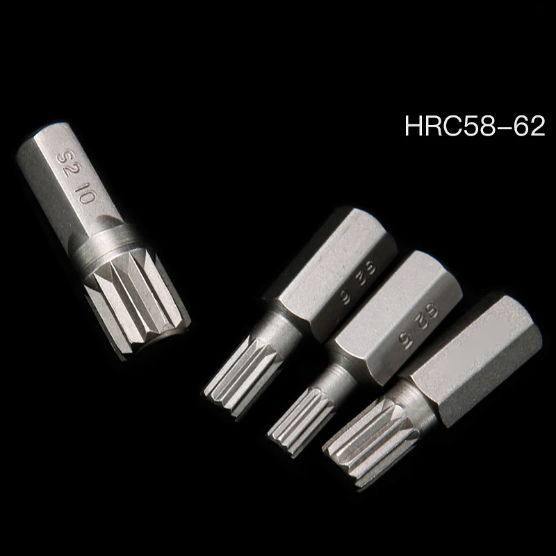 10pcs/lot 30mm Length Torx Screwdriver Bits 12 Point Spline 8mm 5/16' Hex Shank Impact Star Bit M5 M8 M10 S2 Alloy Steel Tools