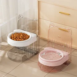 Cat Feeding Water Bowl Pet Water Food Feeder Adjustable Kitten Puppy Feeder Raised Stand Dish Bowl for Cats Dogs Pet Supplies