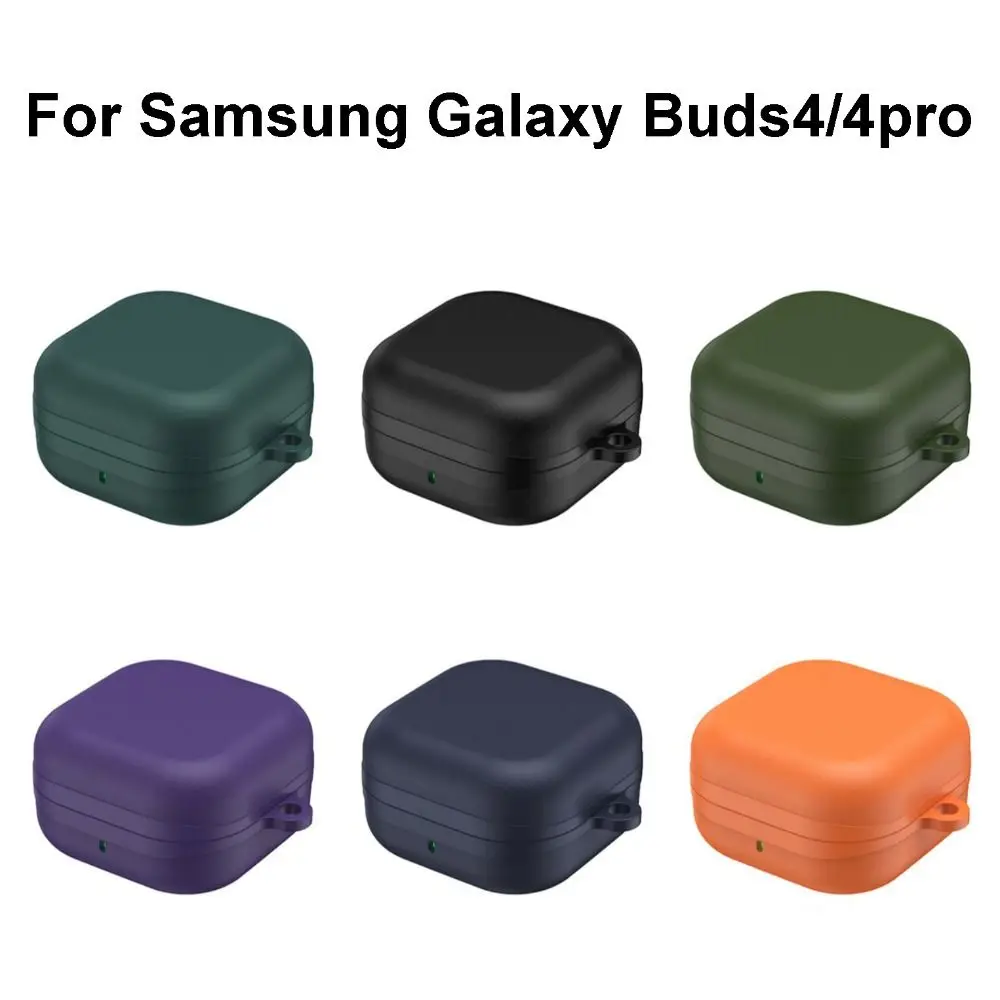 Leather Protective Case with Carabiner Anti Scratch Earbuds Cover Shockproof TPU Buds Accessories for Samsung Galaxy Buds4/4pro