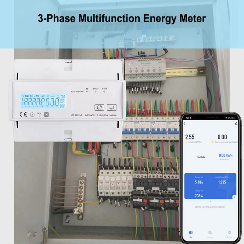 واي فاي 3 المرحلة ثنائية الاتجاه مقياس الطاقة كيلووات ساعة مراقبة الطاقة Wattmeter تويا App مفتاح بالتحكم عن بعد على إيقاف 3X110/190 فولت 230/400VAC