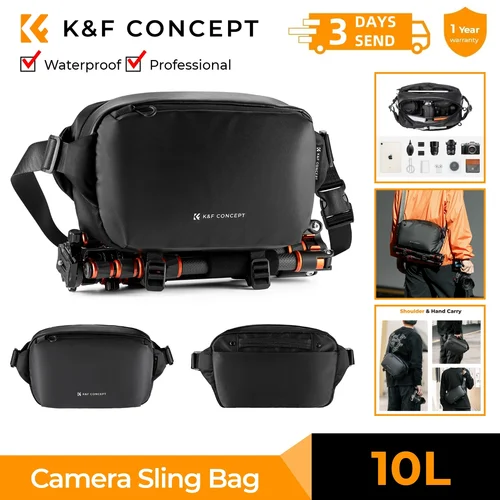 K & F Concept-bandolera para cámara de 10L, bolso de hombro impermeable para fotografía de viaje, para Canon, Nikon, Sony, cámara DSLR, bolsa para Dron DJI