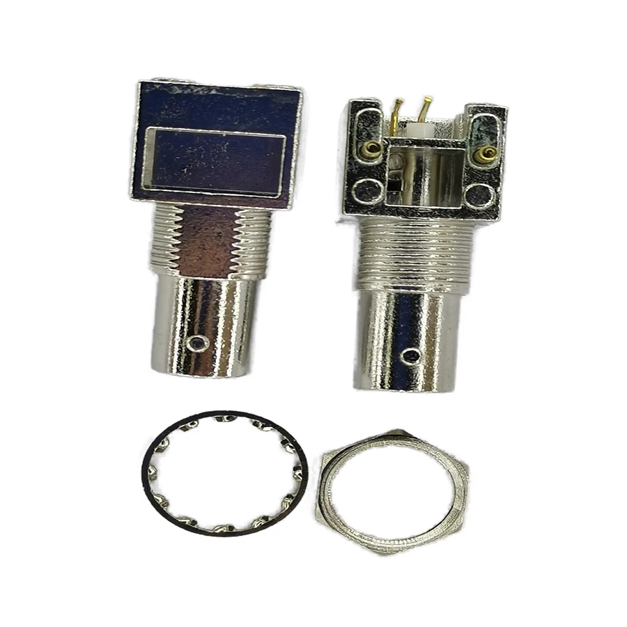 10PCS/Lot BNC-KWE BNC Female Socket/Jack Connector 50-ohm Panel-Mount 90-degree For CCTV Camera