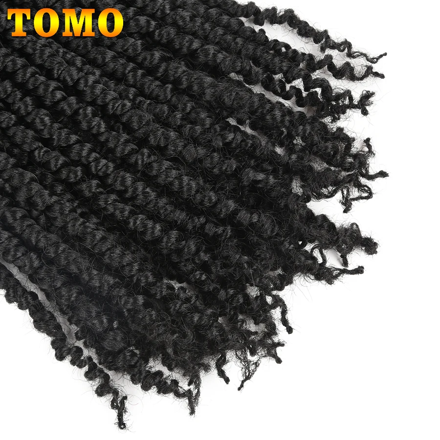 TOMO Passion-Extensions Capillaires Synthétiques Pré-bouclées pour Femme, Tresses au Crochet, Tressage Bohème Ombré, 12 ", 18", 24"