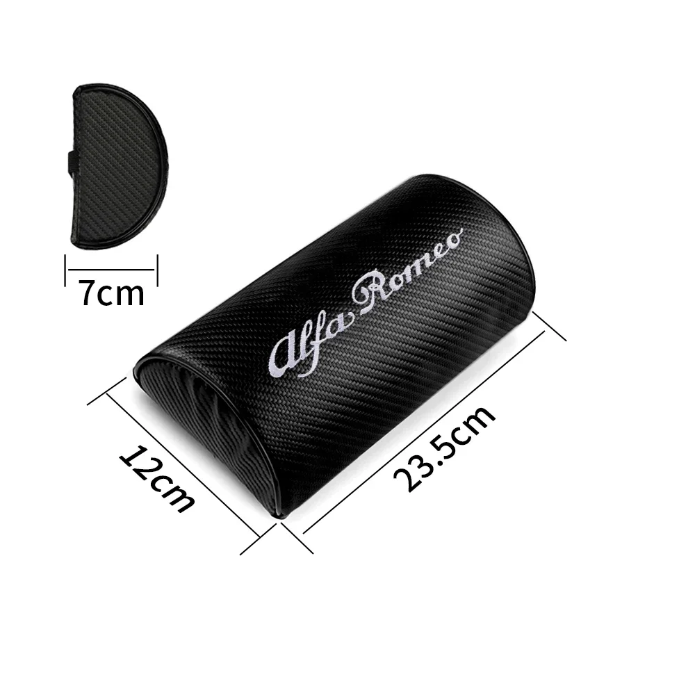 Hub Caps 2pcs Carbon Fibre Car Seat Headrest Neck Pillow For Alfa Romeo Giulietta GT 159 147 156 Mito Brera Giulia F1 Stelvio Ac