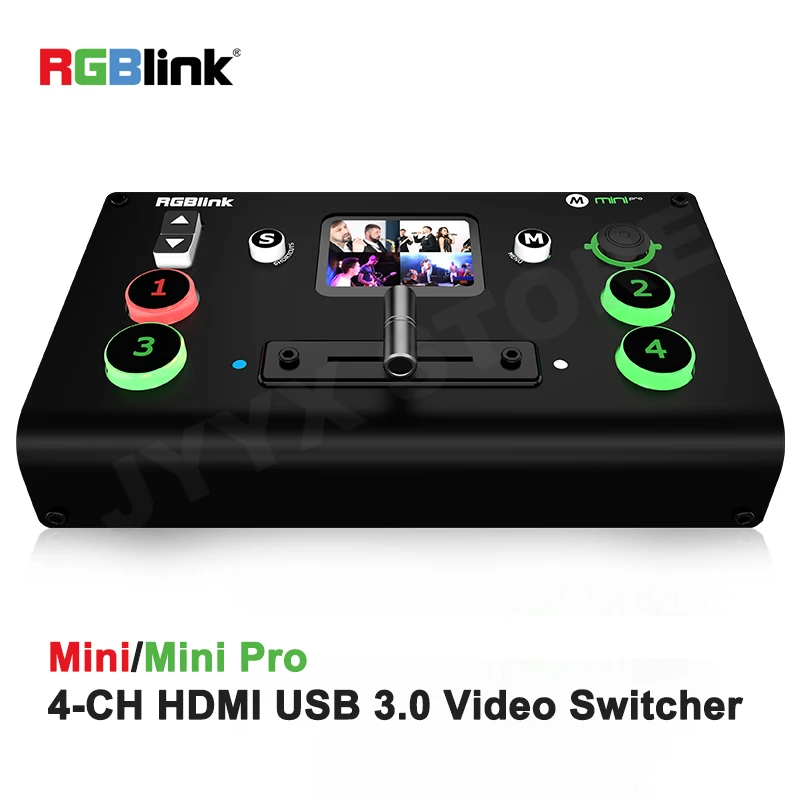 RGBlink Mini Pro Video Switcher สนับสนุน T-Bar OBS Studio Mini Switcher APP ควบคุม USB 3.0สำหรับสตรีมมิ่งสด broadcast คอนเสิร์ต