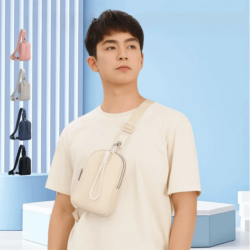 

Casual Men's Chest Bag Large Capacity Commuting Sport Messenger Bag Lightweight Adjustable Strap Nylon Sling Shoulder Bag