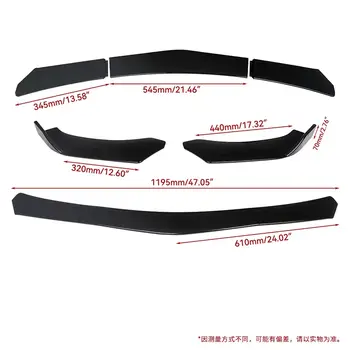 五段式前唇通用汽車前保險桿擾流板通用配件碳纖維外觀/亮黑色保護套件 6 最佳銷售 阿爾法羅密歐 147 唇 - №3
