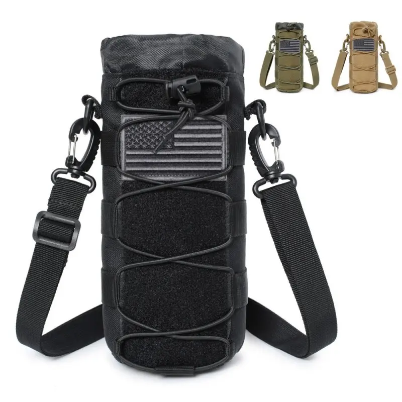 Camping Hiking Kettle Bag Durable MOLLE System Kettle Cover Water Cup Bag Tactical Men Women Outdoor Cycling Water Bottle Bags