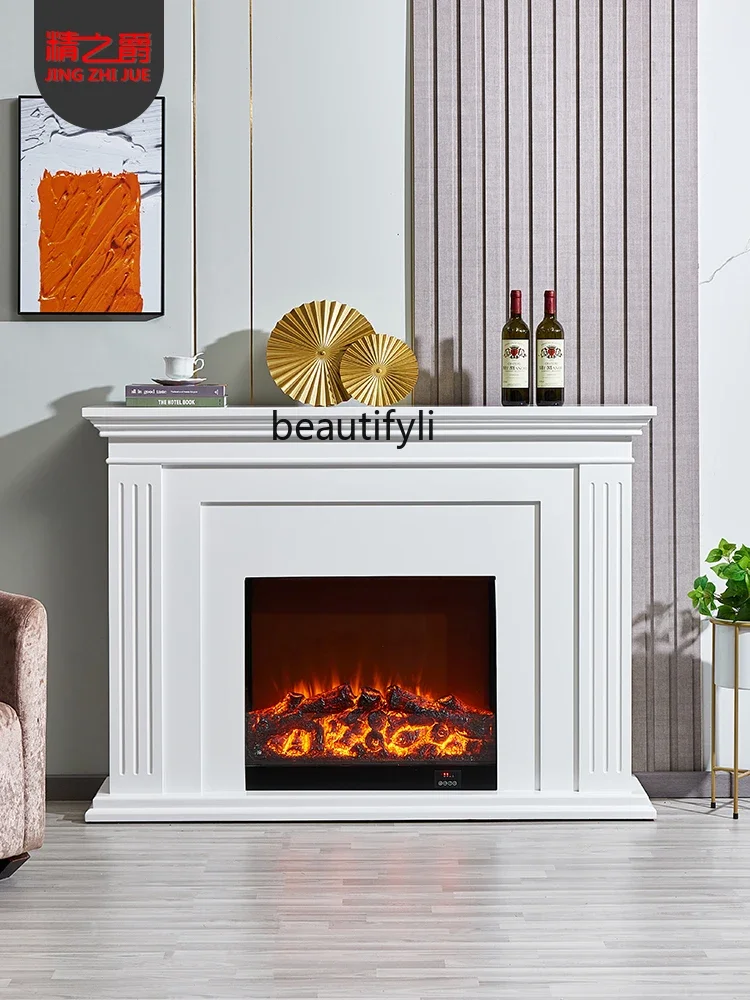 cn8350 LHY CXH Schoorsteenmantel Europese stijl Villa Curiosakast 1 Voeding Rijstmeel Jue Simulatie Vlamverwarming Modern Fi