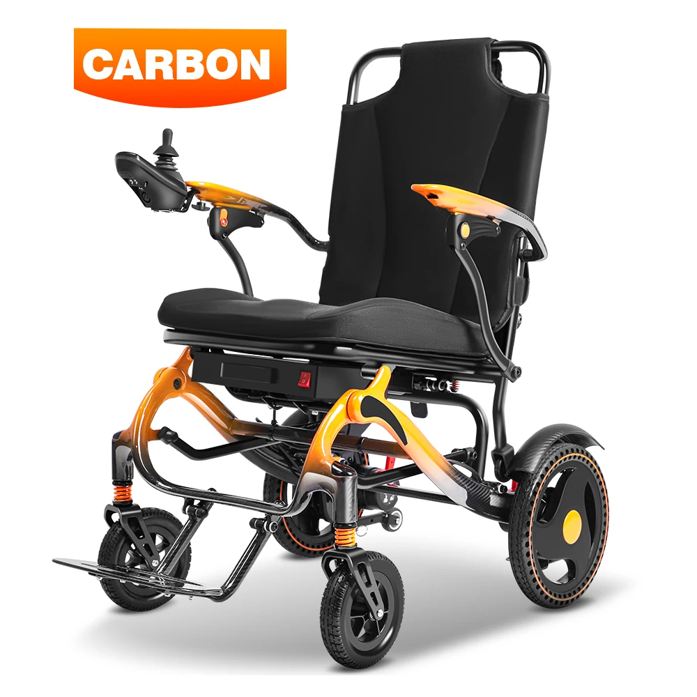 Strong Climbing Powerful Brushless Motor Semi-Carbon Fiber Electric Wheelchair Travel Portable Lightweight Electric Wheelchair
