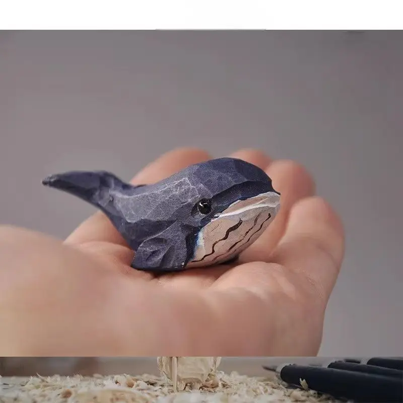 

Realistic Whale Wood Carving Wooden Art，Handcrafted Solid Wood，Ocean Theme，Realistic Style，Car Dashboard Décor，Christmas Gift