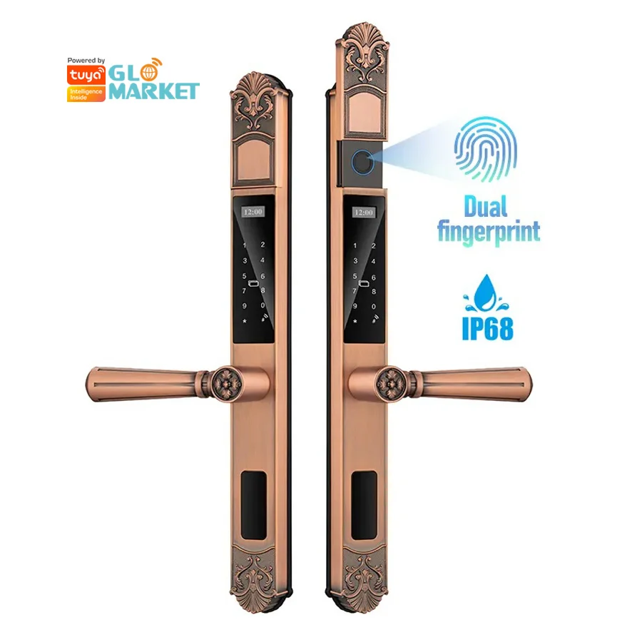 

Glomarket Courtyard Villa Gate Lock High Security Waterproof Intelligent Dual Fingerprint Password Smart Lock