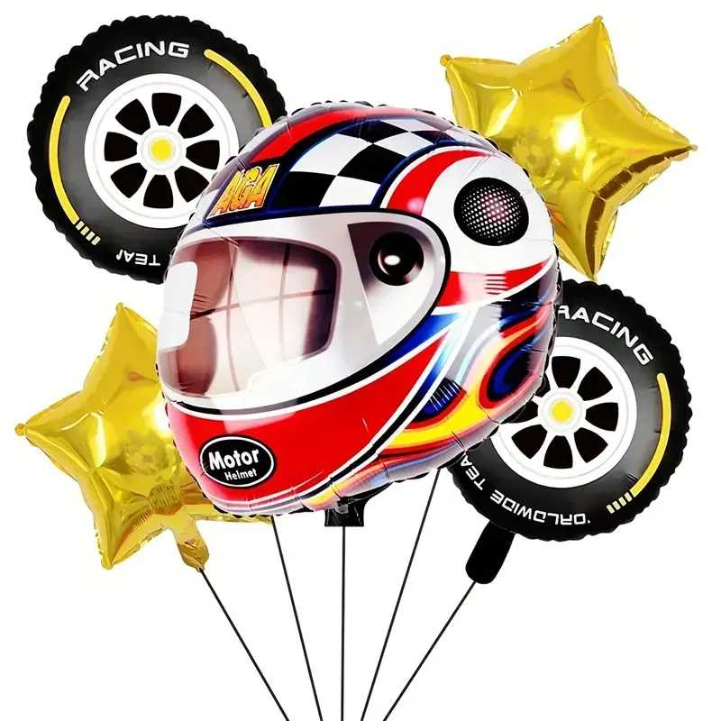 5-piece Racing Themed Balloon Set for Birthday Decorations