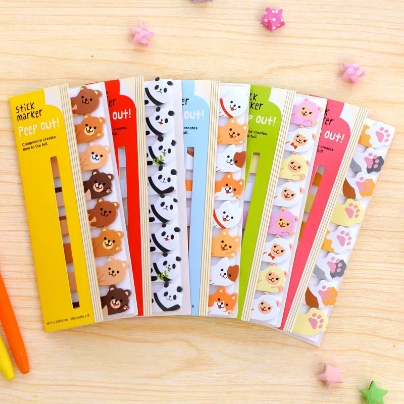 Kawaii Memo Pad Bookmarks Creative Cute Cat Panda Sticky Notes index Posted It Planner Stationery School Supplies Paper Stickers