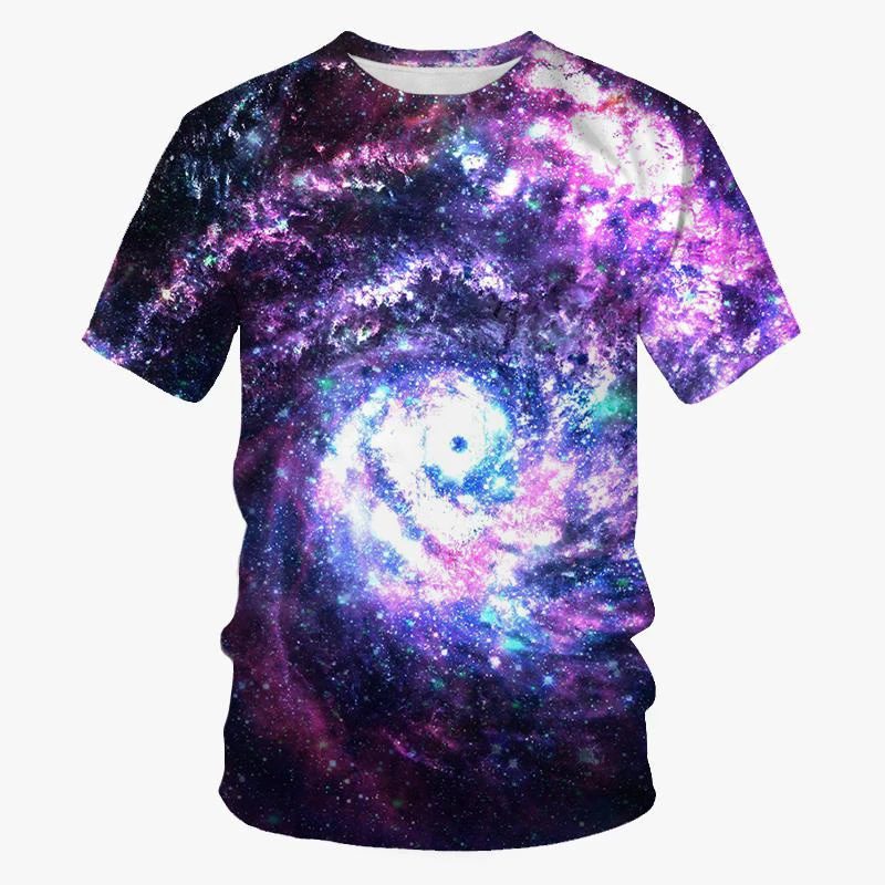 Colorful Men\'s T-Shirt 3D Galaxy Starlight Print Short Sleeve Tops Casual T Shirt Streetwear Oversized Tee Shirt Men Clothing