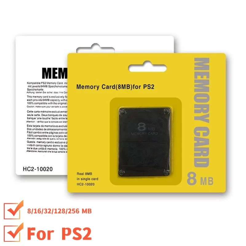 8/16/32/64/128/256MB Memory Card For Sony Playstation 2 Save Game Memory Card Game Console Accessories For PS2