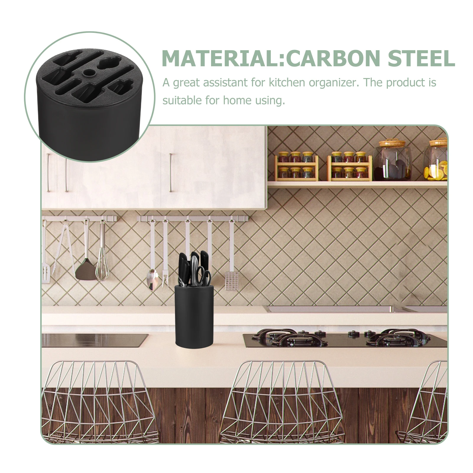 

2Pcs Kitchen Cutter Stand Carbon Steel Holder Cutter Storage Rack Household Kitchen Organizer Storage Case