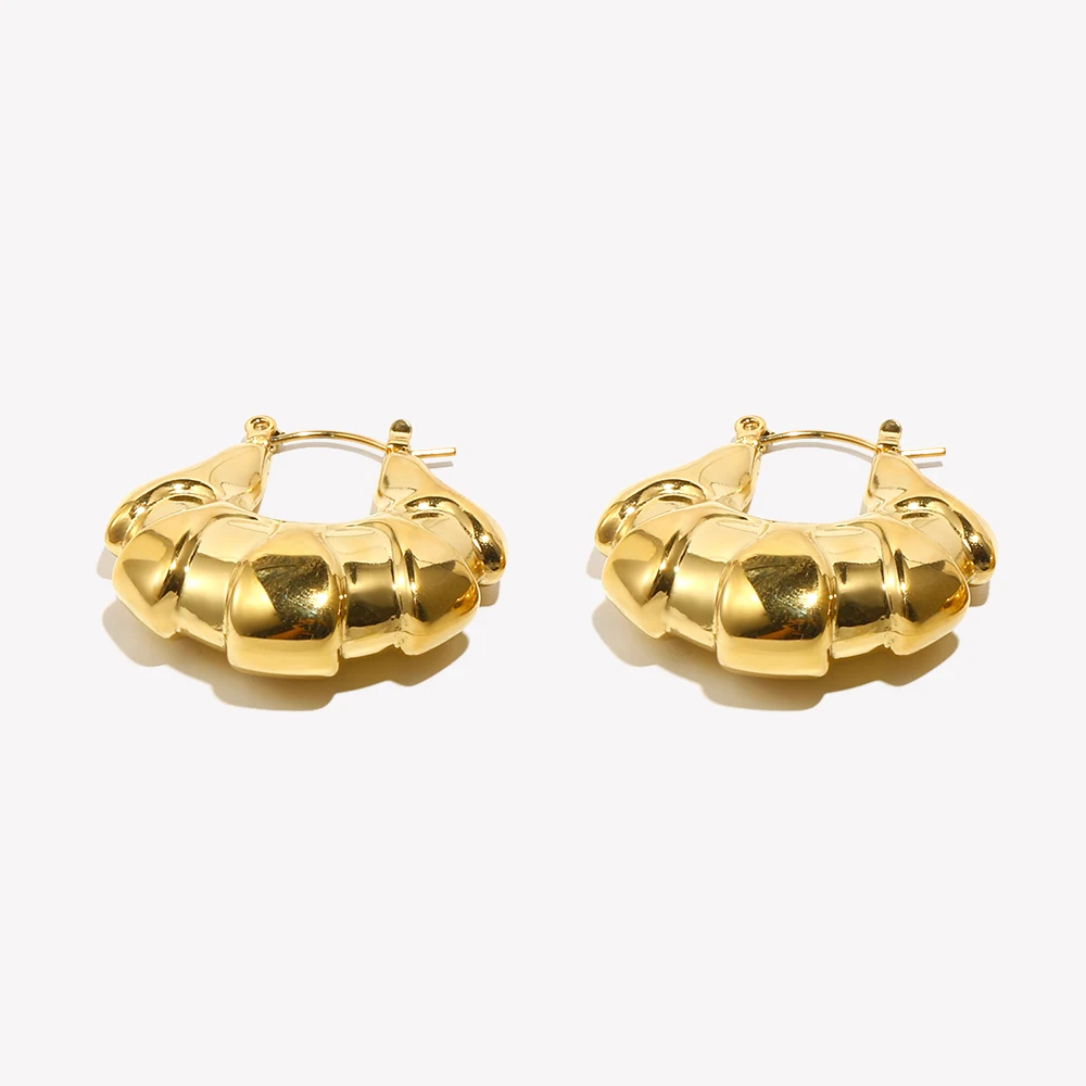 E.B.belle Trendy Special Purse Bag Shaped Gold Plated Light Weight Hoop Earrings For Woman Party Stainless Steel Earring Jewelry