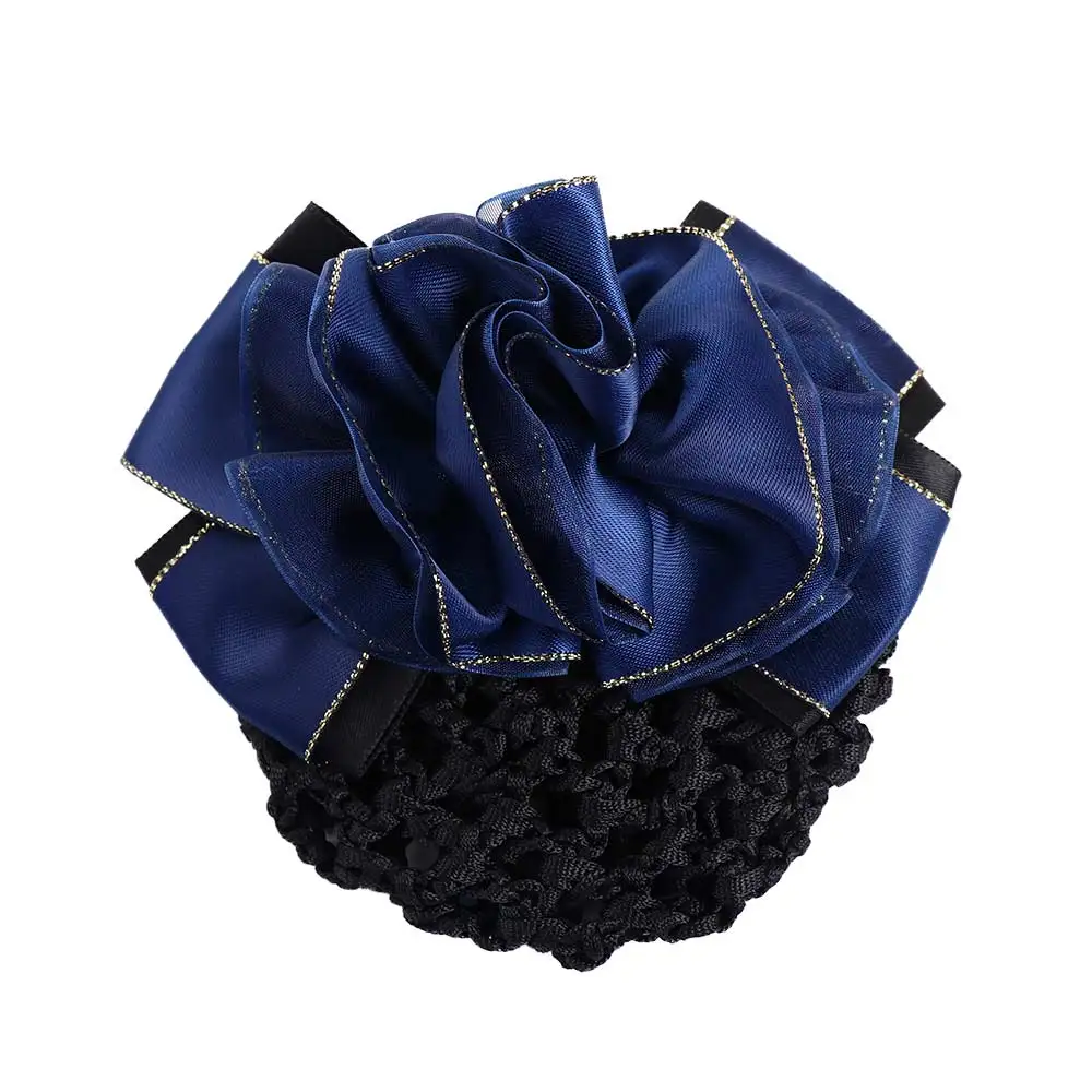 

Hairpins Elegant Hair Clip Female Hotel For Girls Korean Bun Snood Floral Spring Clip Hairgrips Cover Net Ponytail Clip