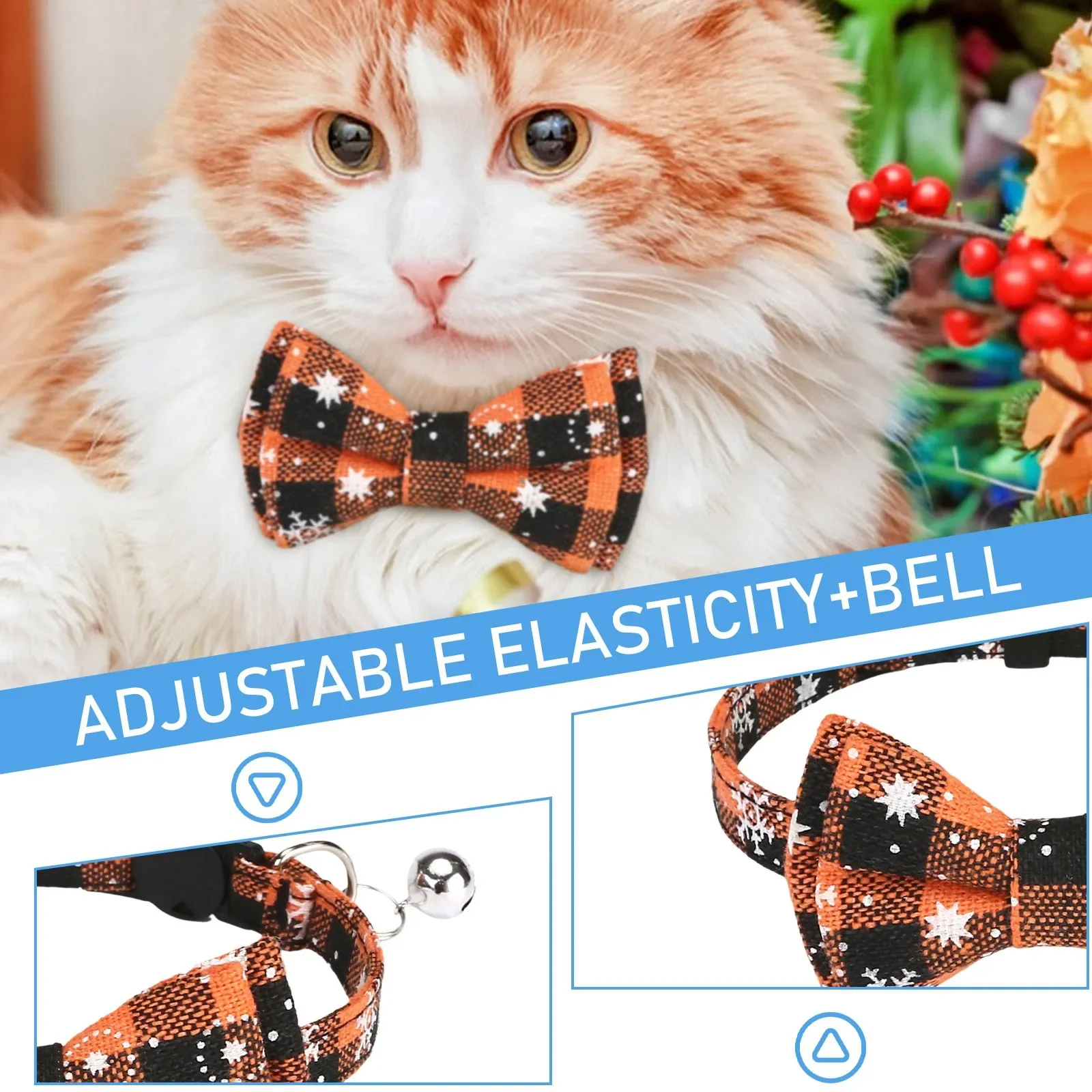 English Collar Pet Bow Tie Cat Strap with Safety Socket Dog And Cat Collar Featuring Bell Ideal for Dogs Cats And Rabbits