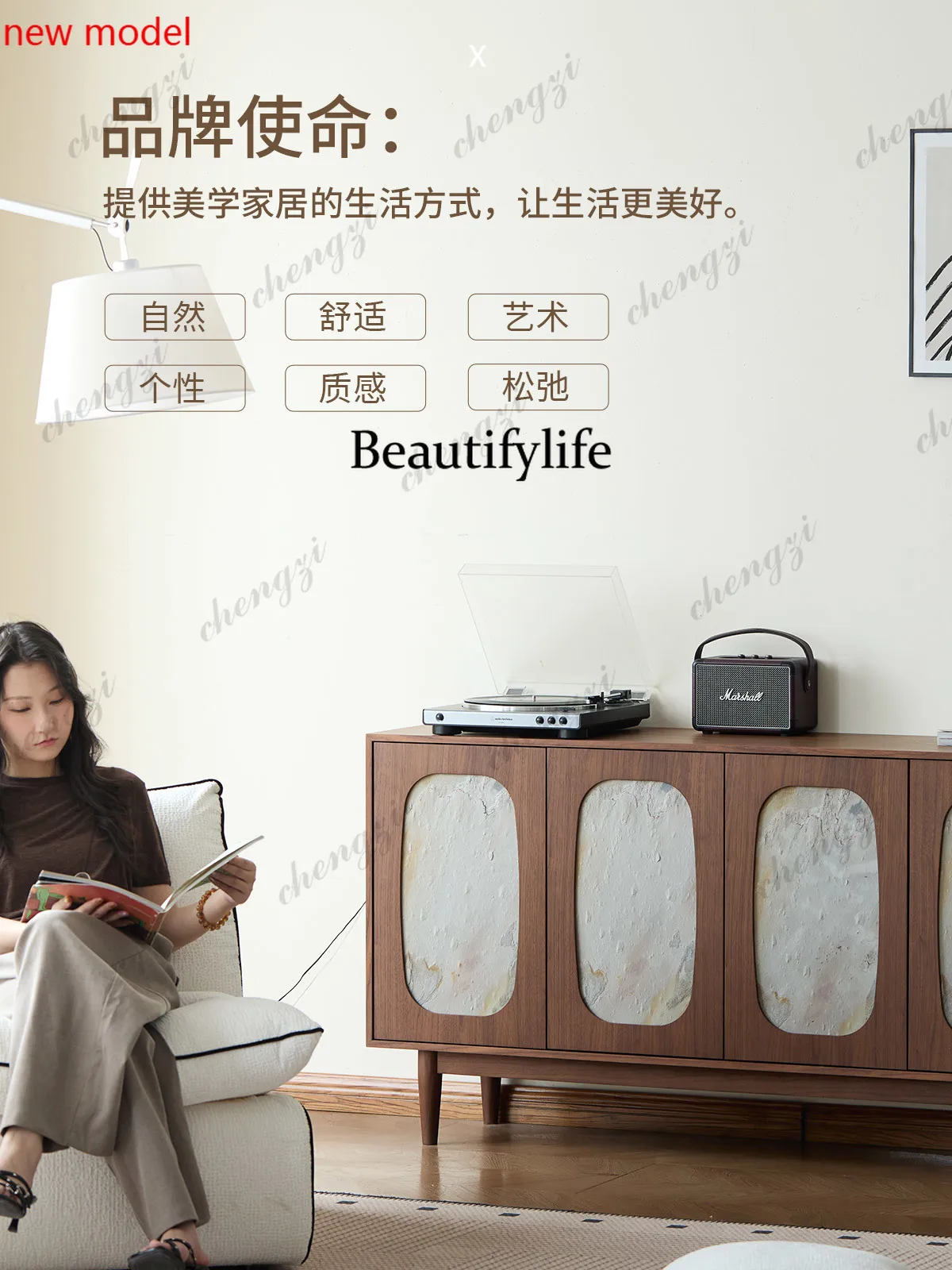 DD182Medieval TV cabinet, French retro solid wood living room storage, drawer cabinet small apartment storage