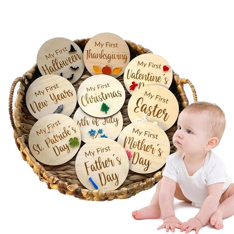 First Holiday Milestone Signs 10pcs Baby Months Milestone Cards For First Holiday Baby First Milestone Cards Ornaments Expecting