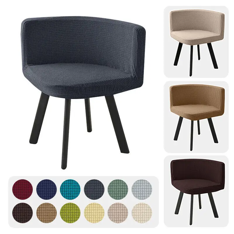 Stretch Dining Chair Slipcovers Triangle Dining Chairs Covers Jacquard Chair Seat Cover Protector for Office Home Kitchen