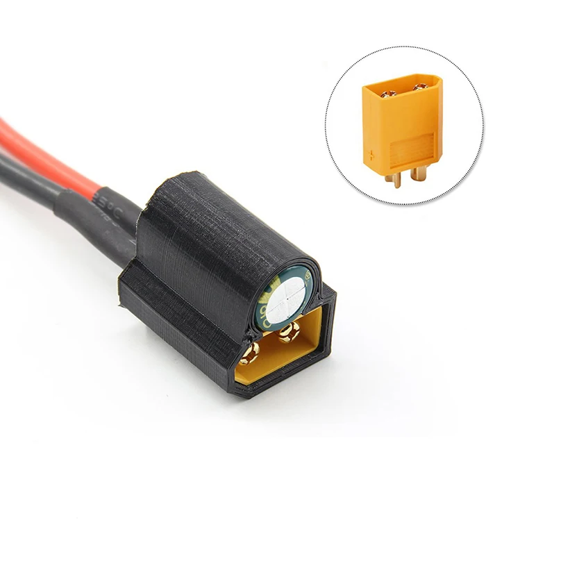 Condensador de filtro de Cable de alimentación XT60, 35V, 1000uF, 14AWG, 100mm, Cable para controlador de vuelo, ECS, VTX, FPV, Dron de carreras, RC Quadcopter