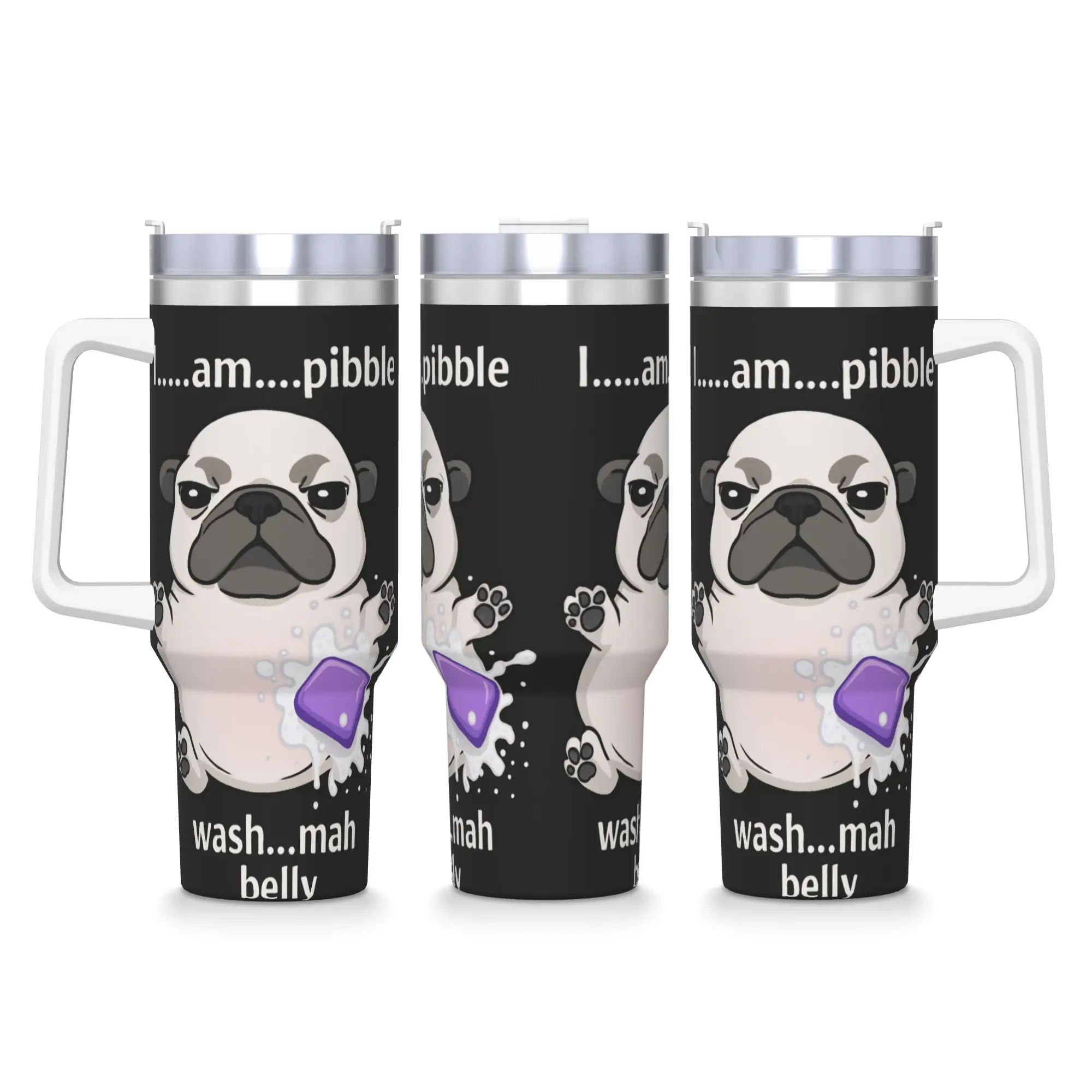 

Stainless Steel Tumbler I Am Pibble Wash My Belly Pibble Funny Dog Mugs Cup With Straws Drink Water Bottle 40oz Thermal Cups