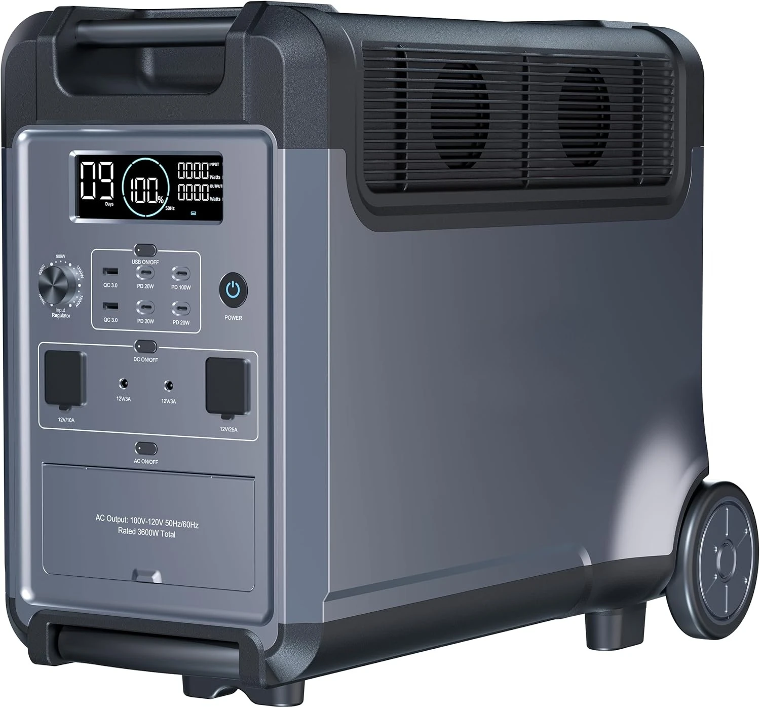 

Portable Power Station, 3840Wh LiFePO4 Battery, 3600W Electric Solar Generator for Garage, Home, Off-Grid Living, Camping, RVs