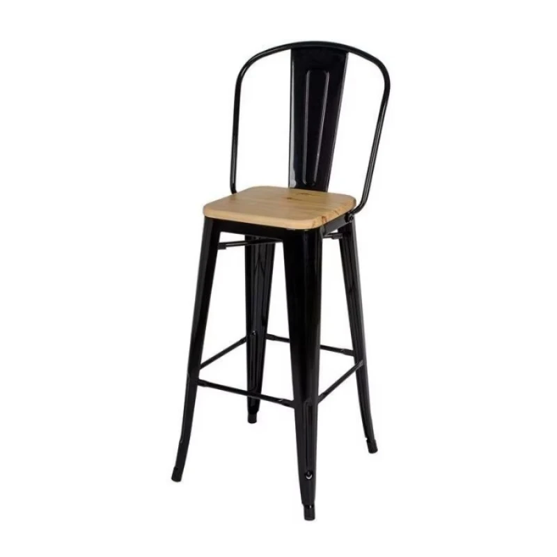 

Iron Tall Bar Stool Industrial Modern Style Metal Durable Commercial with Foot Pedals