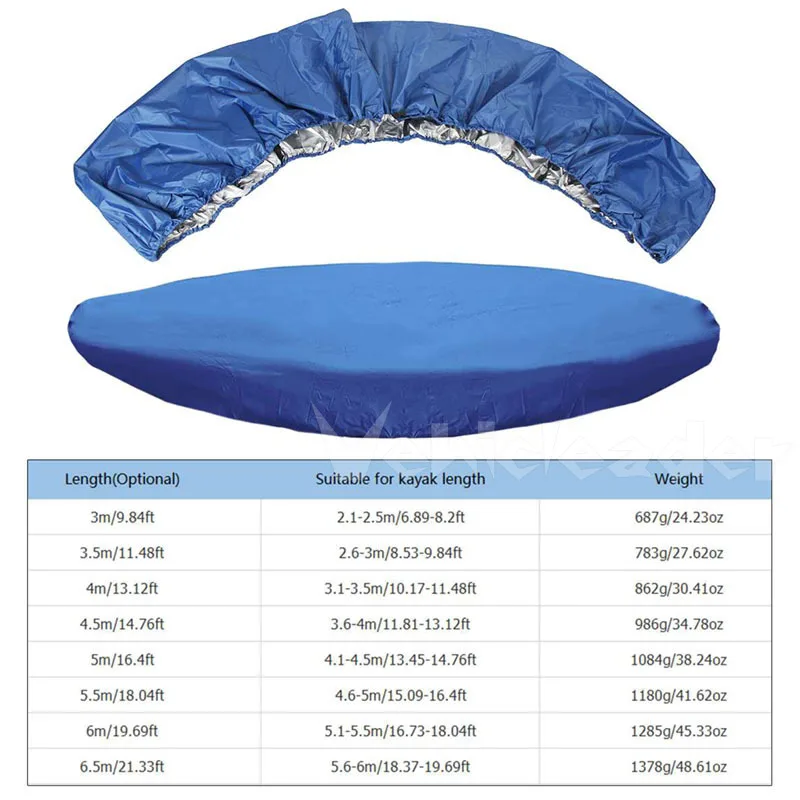 Professional Universal Kayak Cover Canoe Boat Waterproof UV Resistant Dust Storage Cover Shield Kayak Boat Canoe Storage Cover