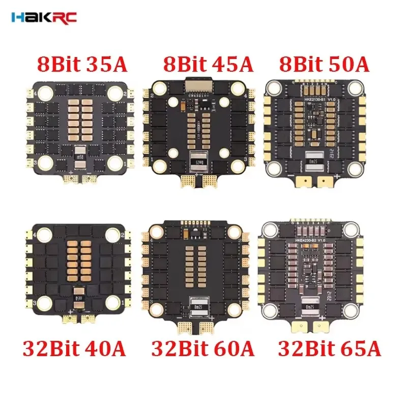 HAKRC 8 ビット 35A /45A/50A BLheli_S 32 ビット 40A /60A/65A BLHeli_32 2-6S 4In1 ブラシレス ESC RC FPV レーシングドローン用