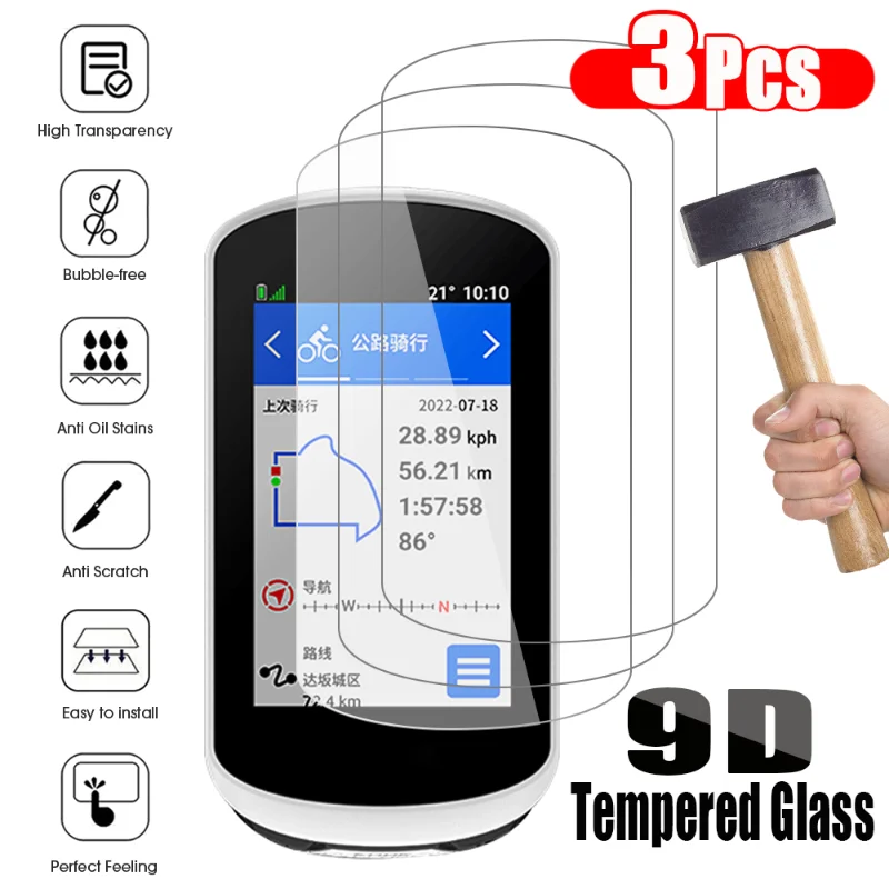 Protector de pantalla de vidrio templado para Garmin Edge 1040 1030 820 830 520 530 130 Edge Explore 2 película protectora antiarañazos