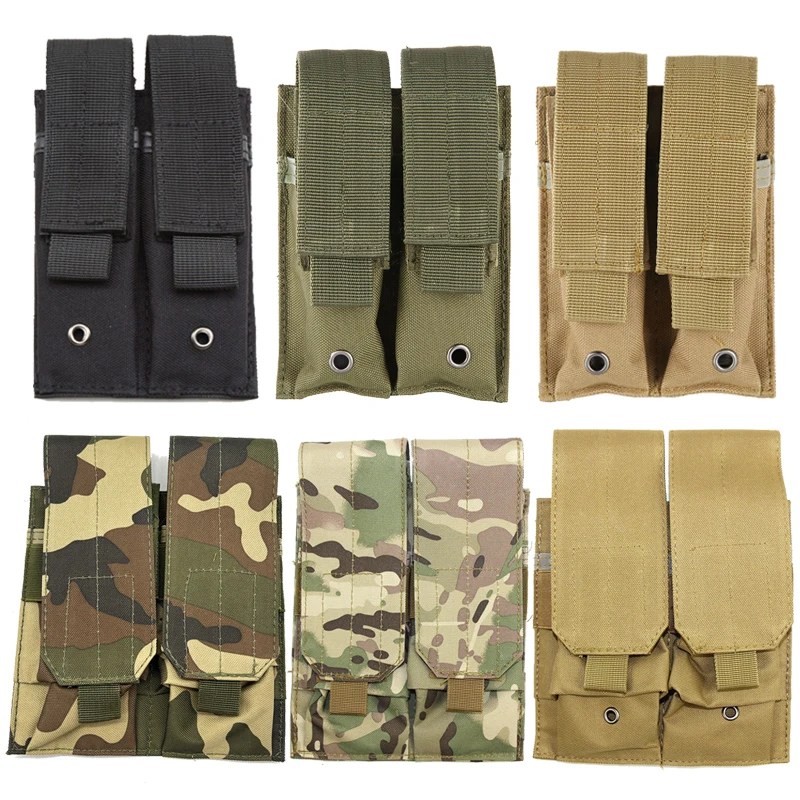 

Tactical Molle Double Magazine Pouch Bag for 9mm 5.56mm AK M4 AR 15 Airsoft Pistol Rifle Mag Bag Hunting Accessories