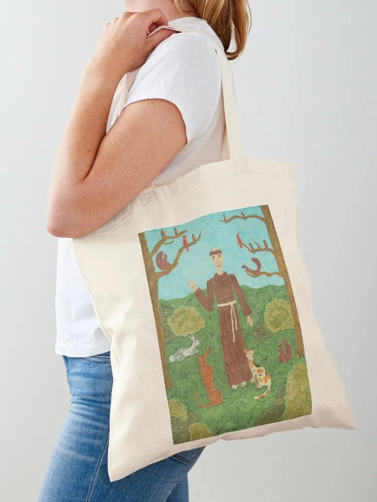 

Saint Francis of Assisi Tote Bag custom canvas bag hand bag Large bags for women reusable shopping