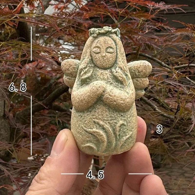 Imitation Stone Resin Angel Figurine Creative Craft Fish Tank Bonsai Decor Desk Home Garden Micro Landscape Ornament Unique Gift