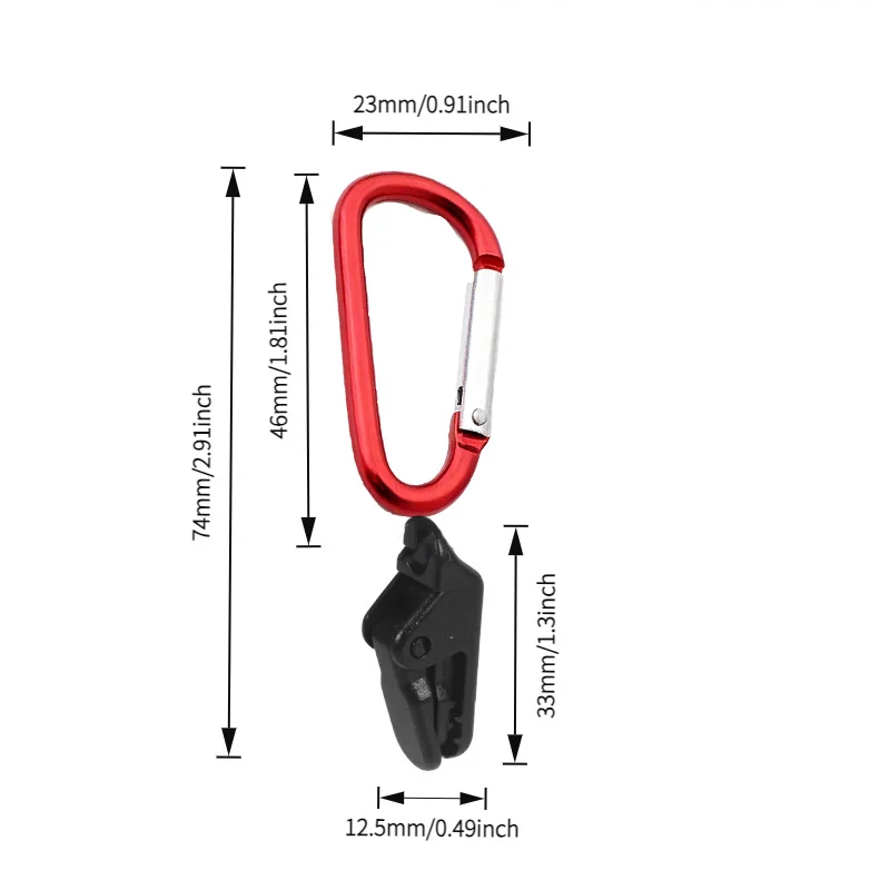 25-Piece Set (20 Tent Clips + 5 Small Carabiners) Outdoor Tent Clips, Tent Hooks, and Round Clips for Securing Waterproof Tarpaulins and Sunshades, Suitable for Camping Gear