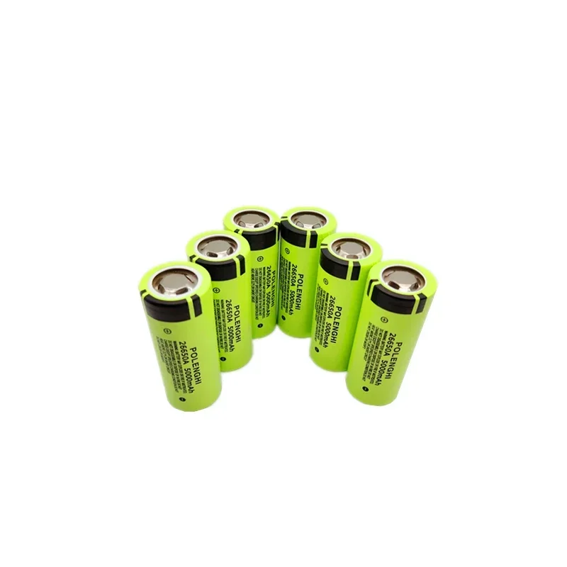 100% brand new true capacity 3.7V 26650A 5000mAh 26650 flat top lithium-ion rechargeable battery, flashlight battery