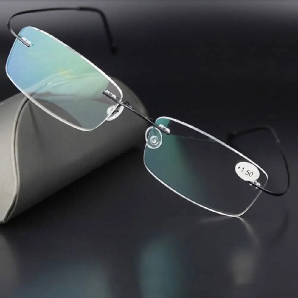 

1PC Rimless Reading Glasses Men Women Memory Titanium Presbyopic Eyeglasses High-definition Eyewear Vision Care +1.0~+4.0