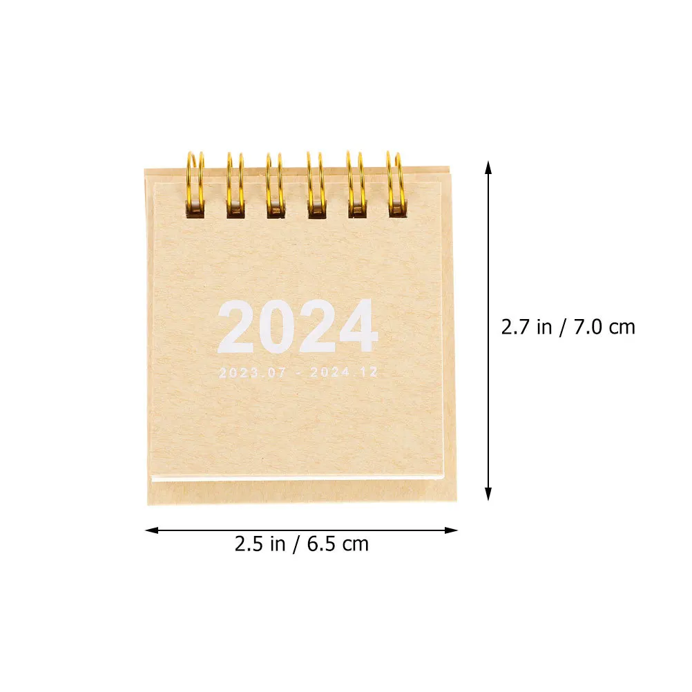 

3Pcs Small Desk Calendar 2024 Mini Tabletop Calendar Flip Page Daily Use for Office Workers Students Teachers Efficient Life