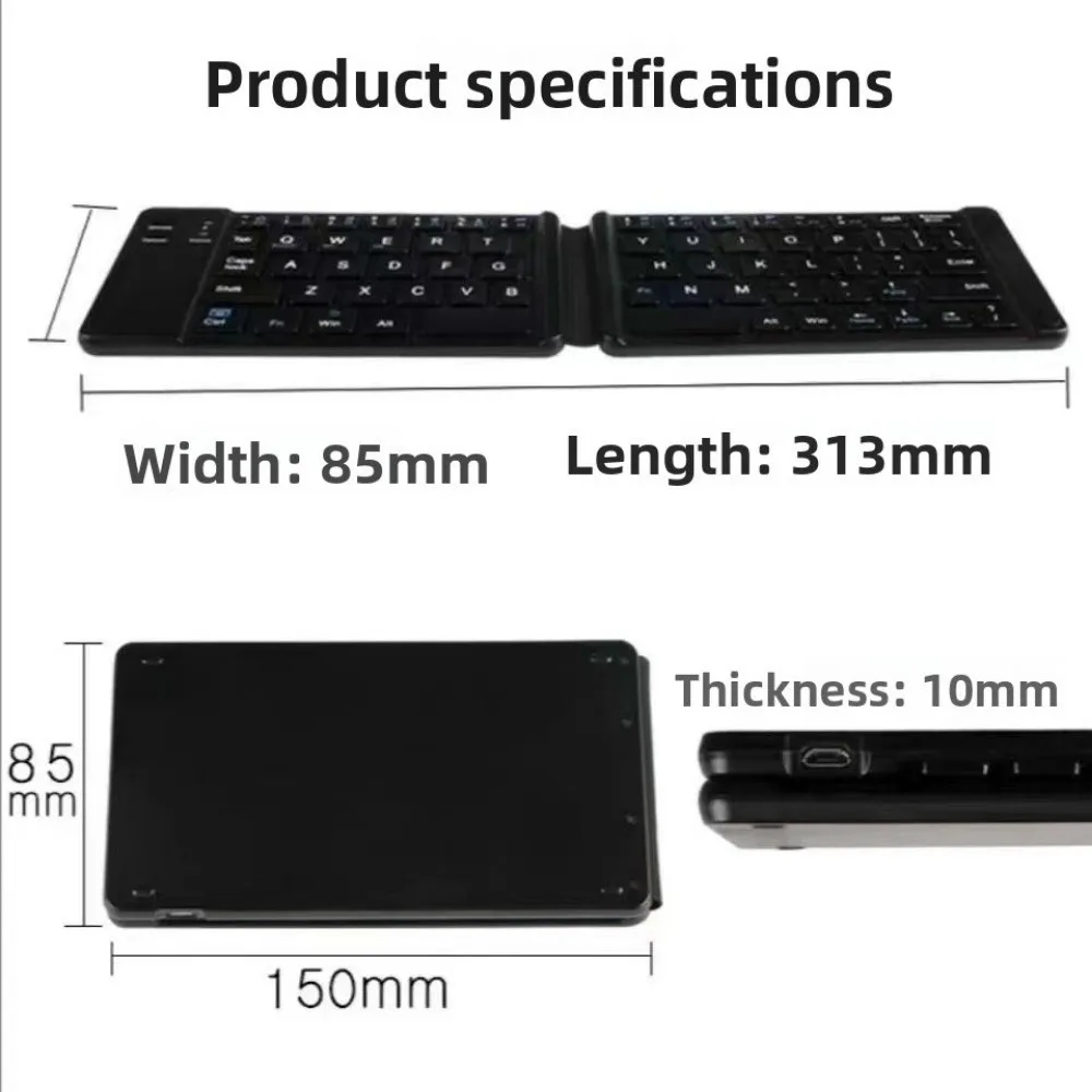 Universal Mini Wireless Keyboard Folding Rechargeable Bluetooth Keyboard Slim Silent Keyboard For IOS/Windows/Android