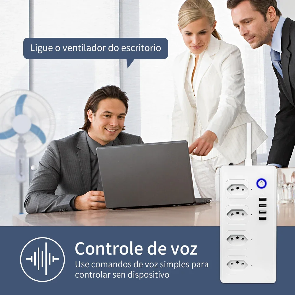 Tuya الذكية واي فاي/زيجبي قطاع الطاقة البرازيل التوصيل 1.5 متر تمديد الحبل 4 منافذ التوصيل 4 USB ل أليكسا جوجل المنزل عرام حامي